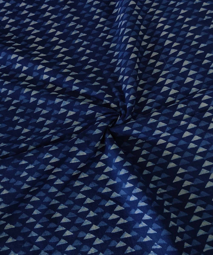 Natural dye blue dabu handblock print organic handspun cotton kurta fabric (2.5m per qty)
