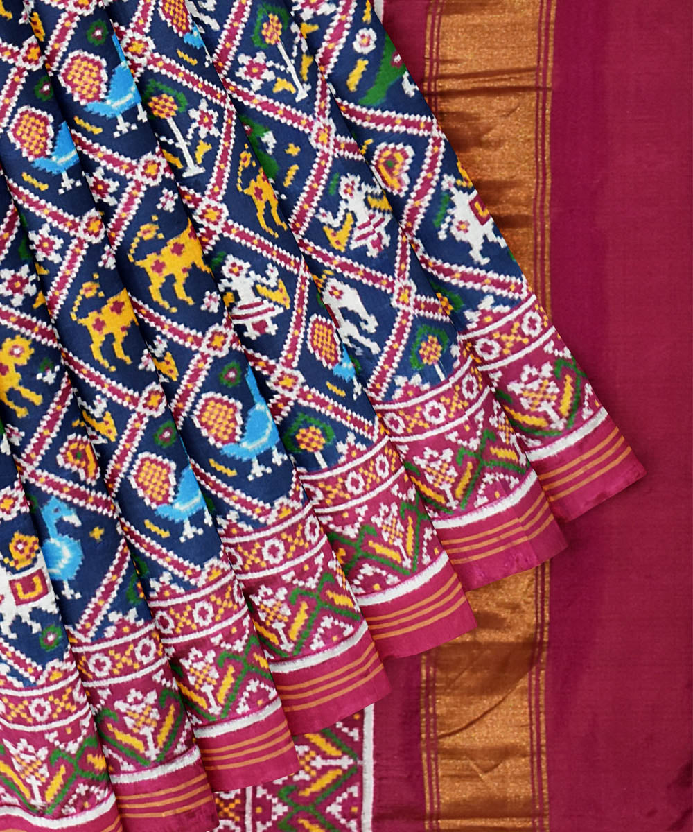 Multicolor silk handwoven patola saree