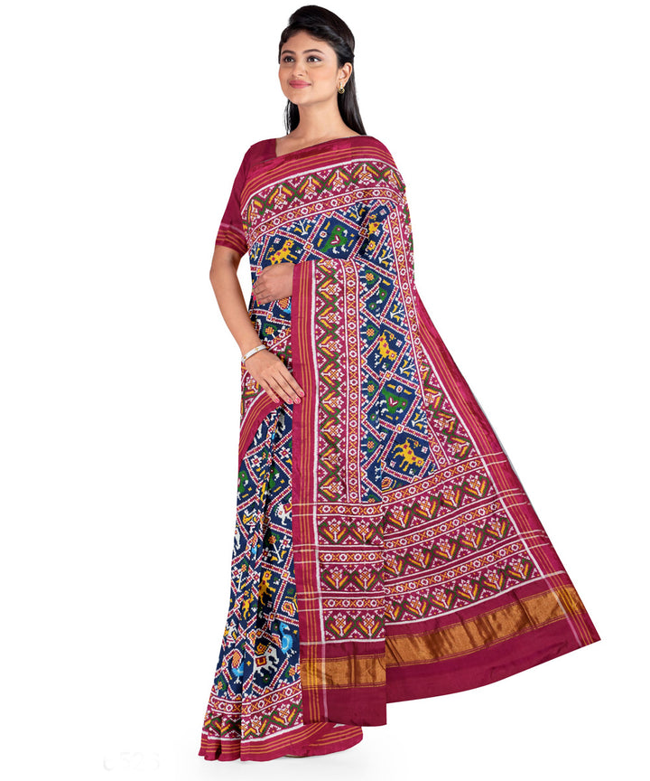 Multicolor silk handwoven patola saree