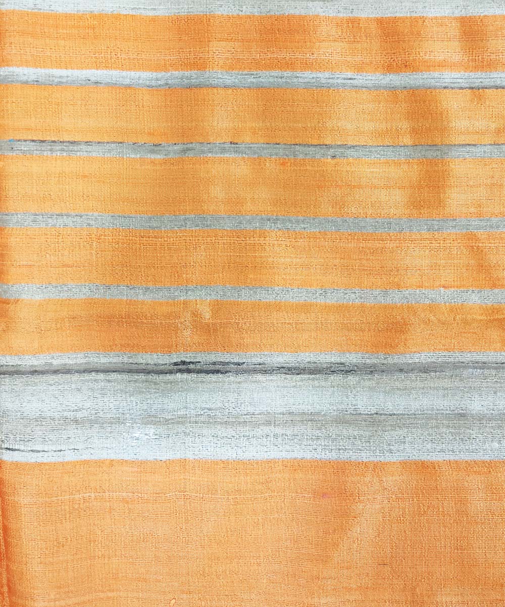 Orange handloom ghicha silk assam stole