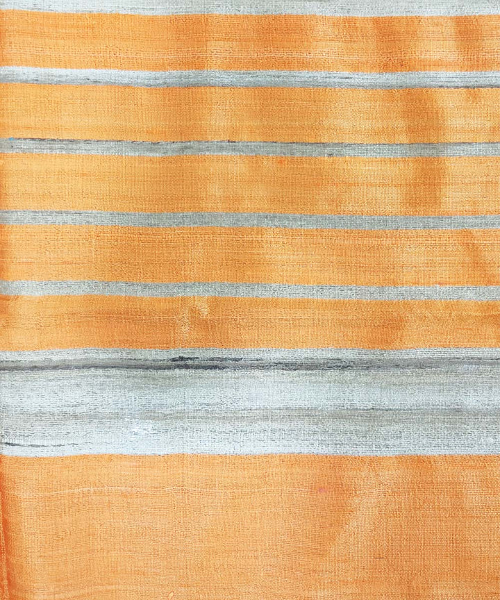 Orange handloom ghicha silk assam stole