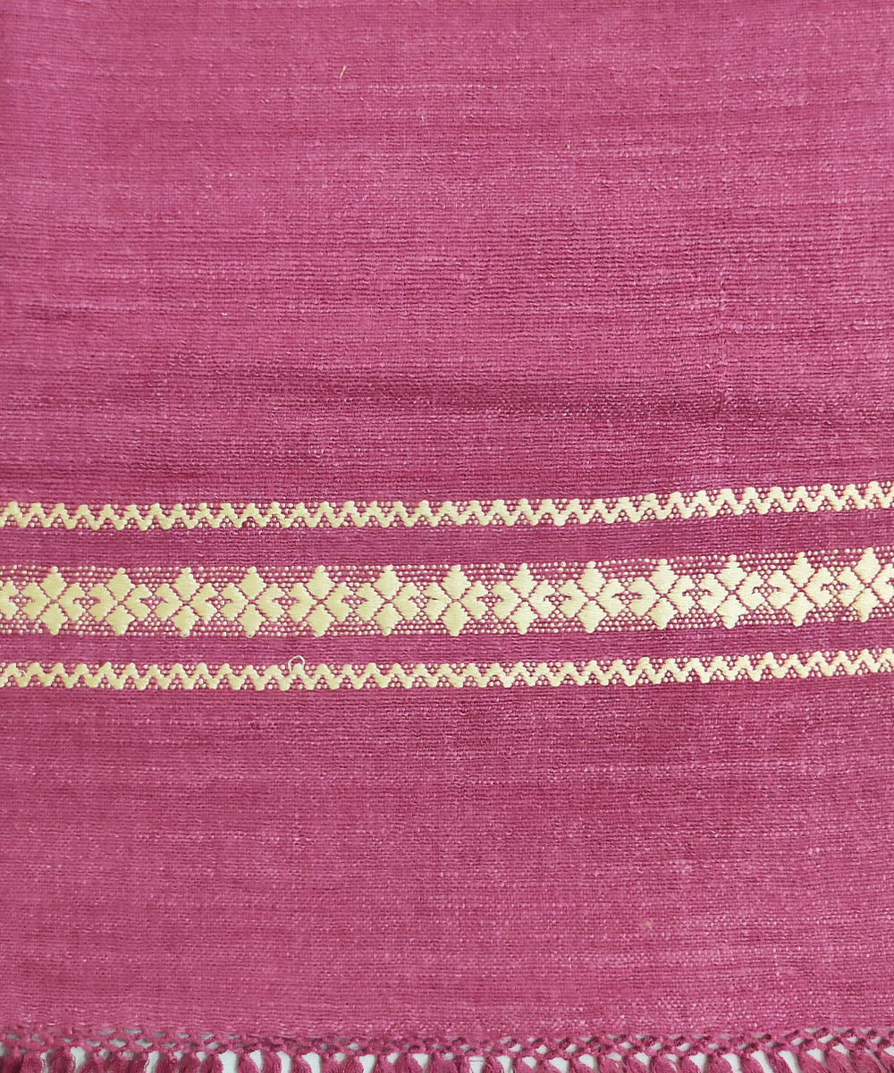 Burgundy handloom cotton assam stole