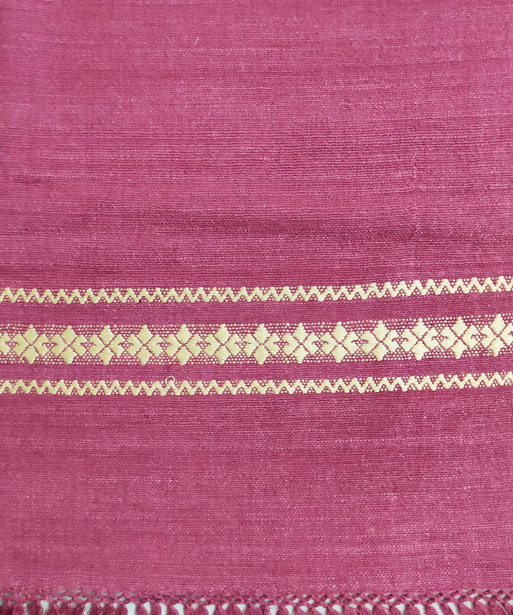 Burgundy handloom cotton assam stole