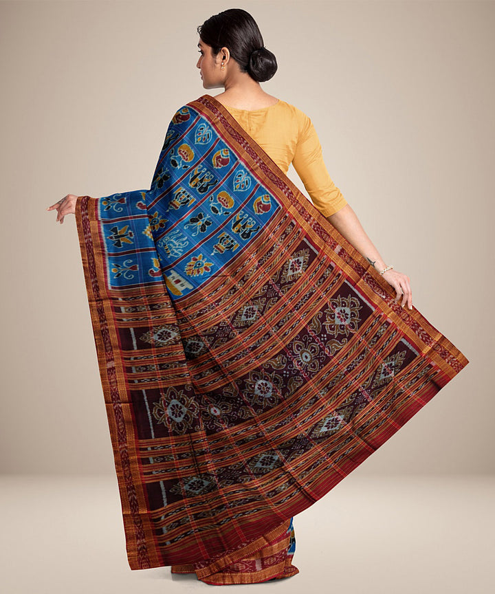 Blue silk handwoven khandua nabakothi saree