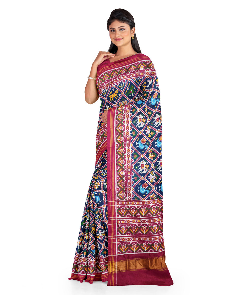 Multicolor silk handwoven patola saree