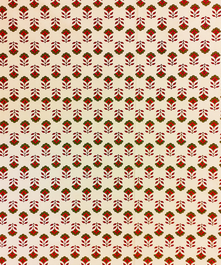 Multicolour handblock print cotton table cover with 6 napkins