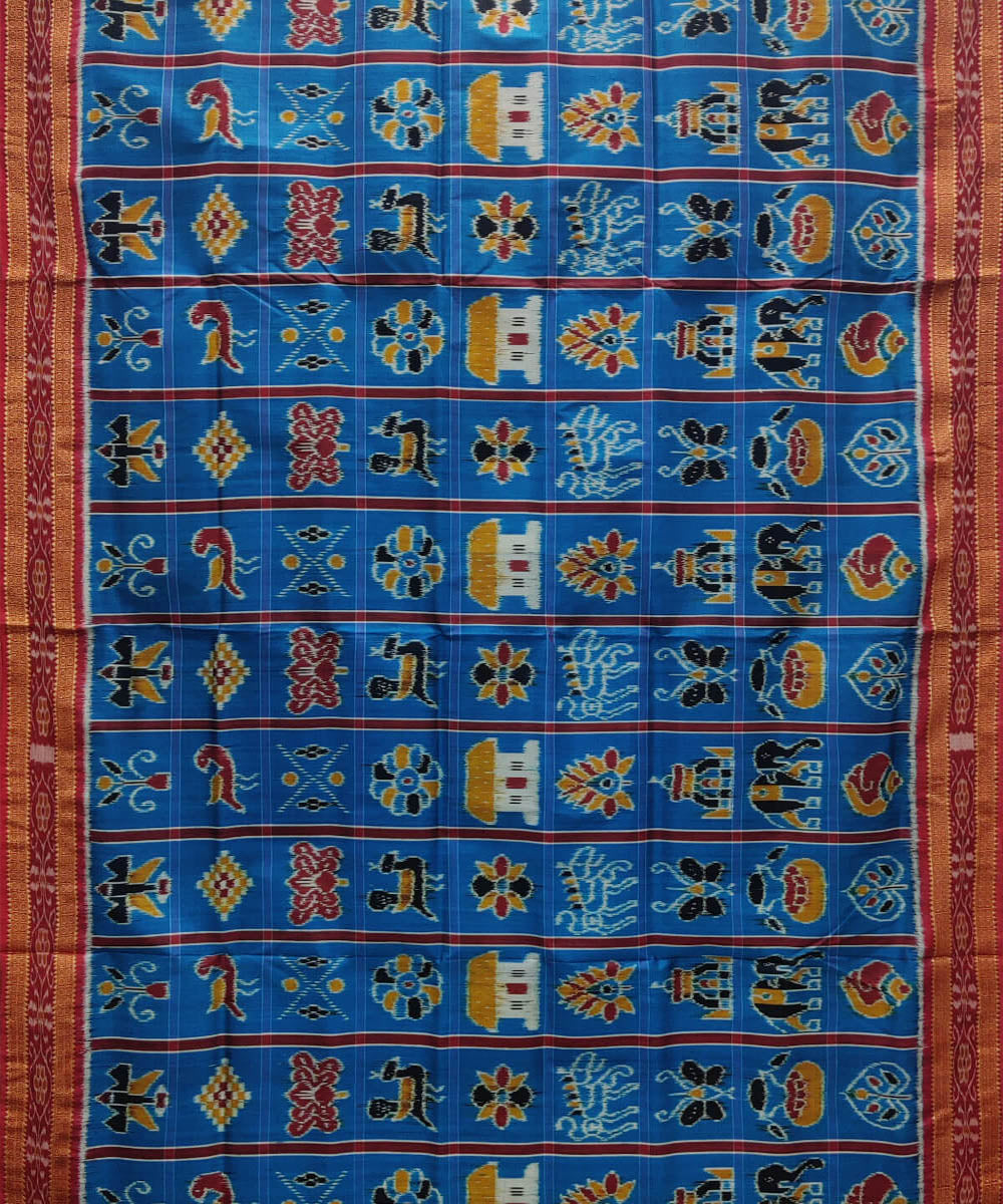 Blue silk handwoven khandua nabakothi saree