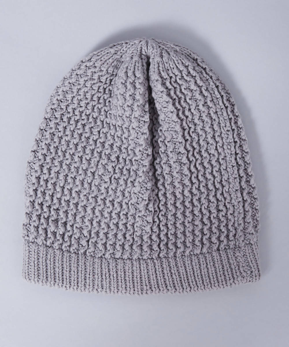 Grey panchachuli wool kullu lambswool knitted cap