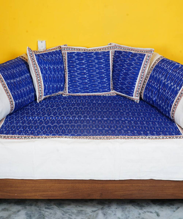 Royal Blue Handloom Ikkat Diwan Set