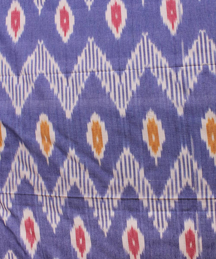 Blue White Handloom Ikkat Doulbe Cot Bedsheet
