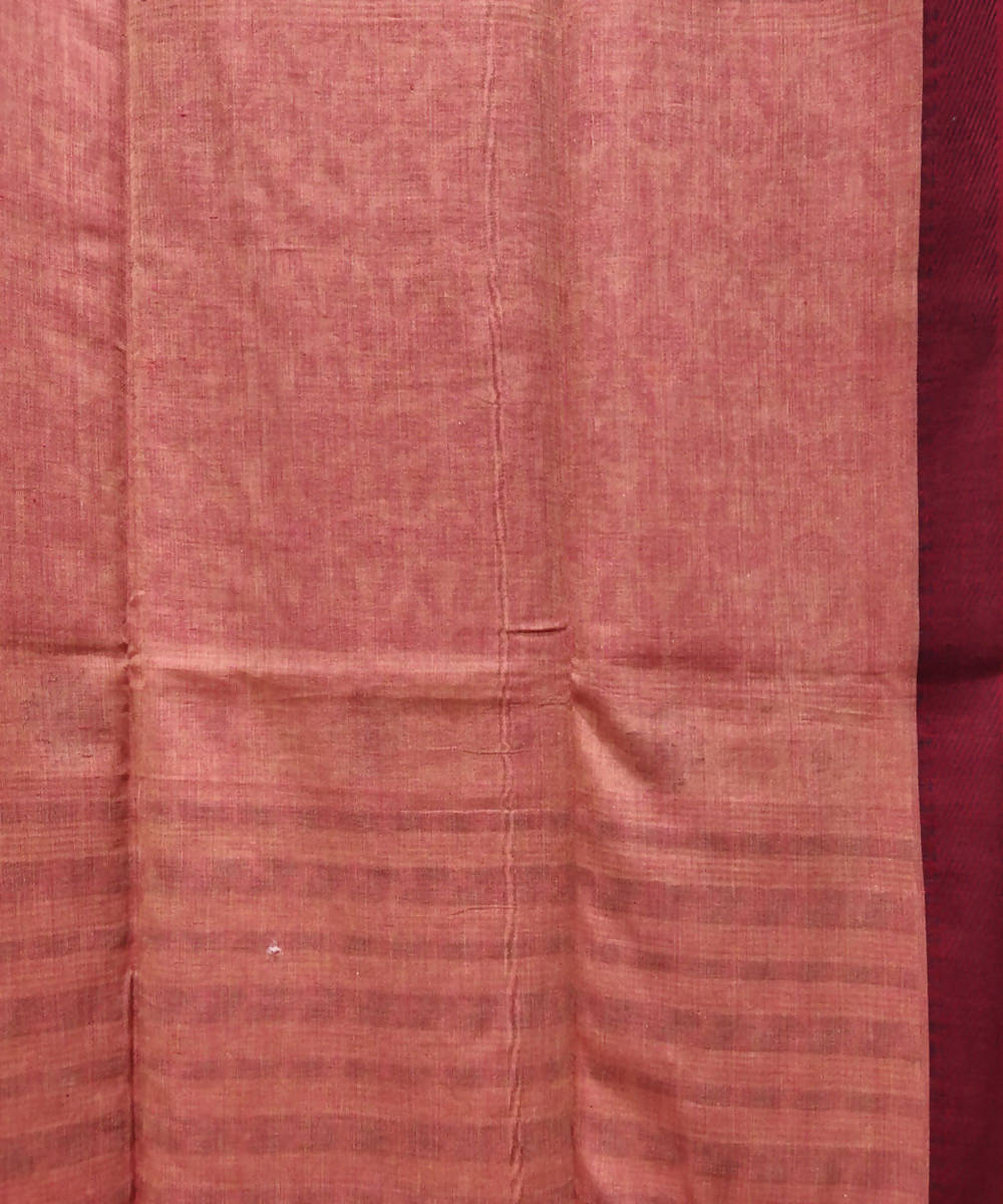 Beige black handloom cotton saree