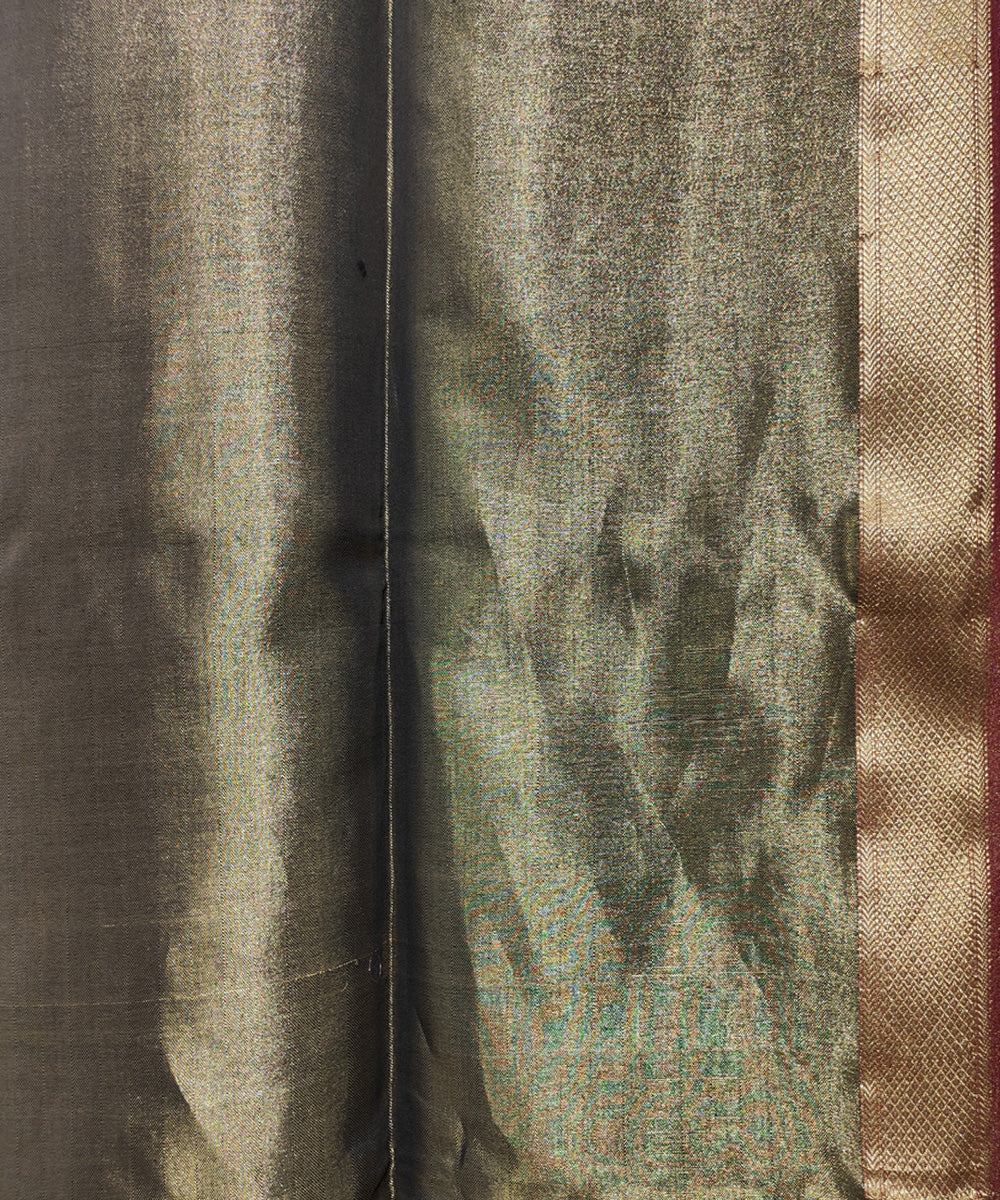 Black red handwoven cotton silk maheshwari saree