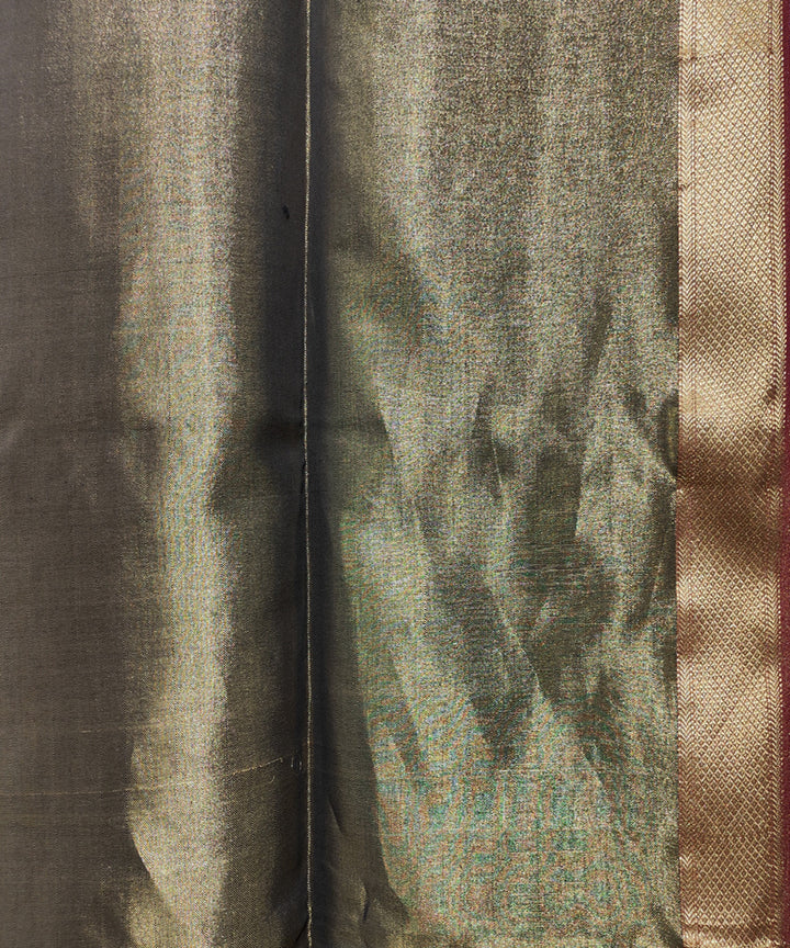 Black red handwoven cotton silk maheshwari saree