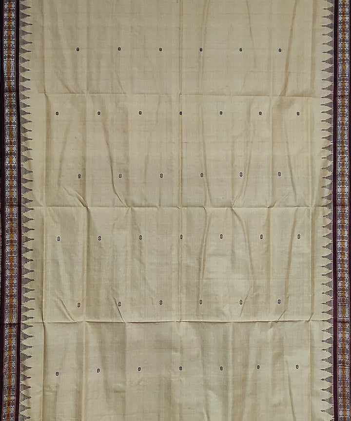 Beige mahogani silk handloom bomkai saree