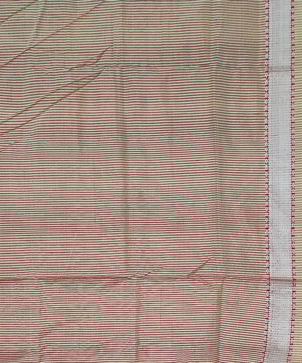 Maroon offwhite silk handloom bomkai saree