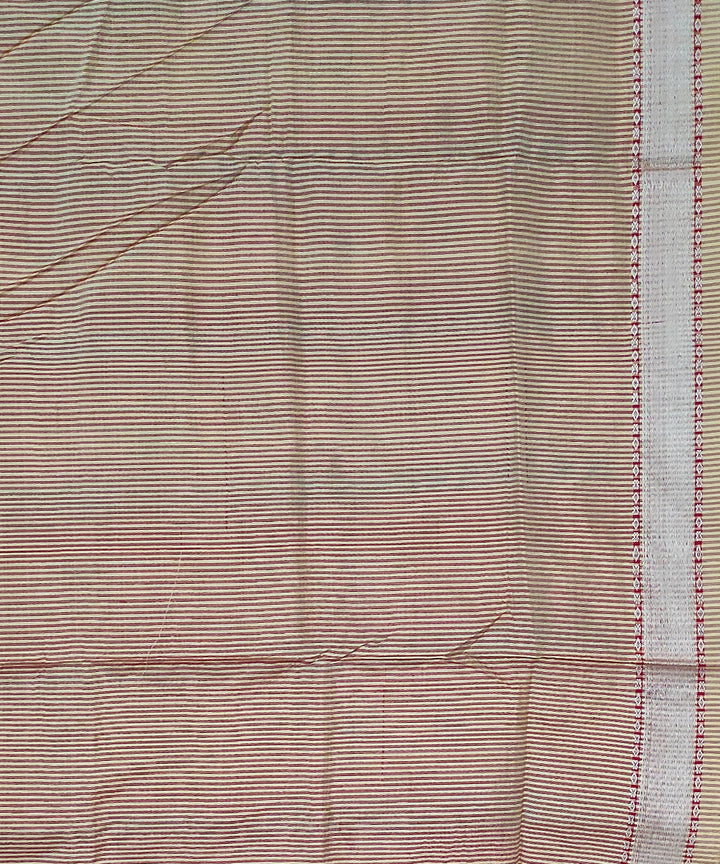 Maroon offwhite silk handloom bomkai saree