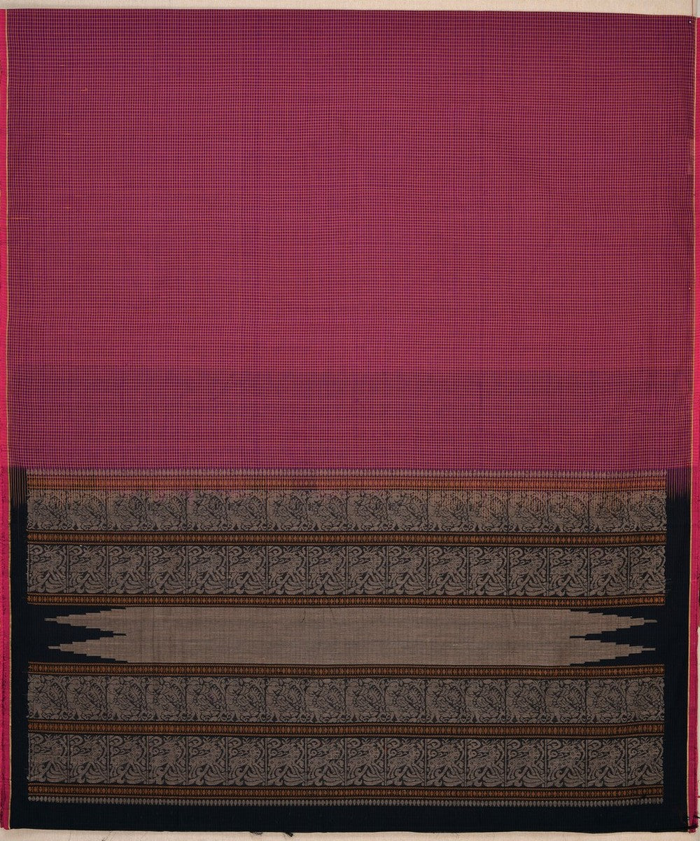 Purple pink handwoven kanchi cotton saree