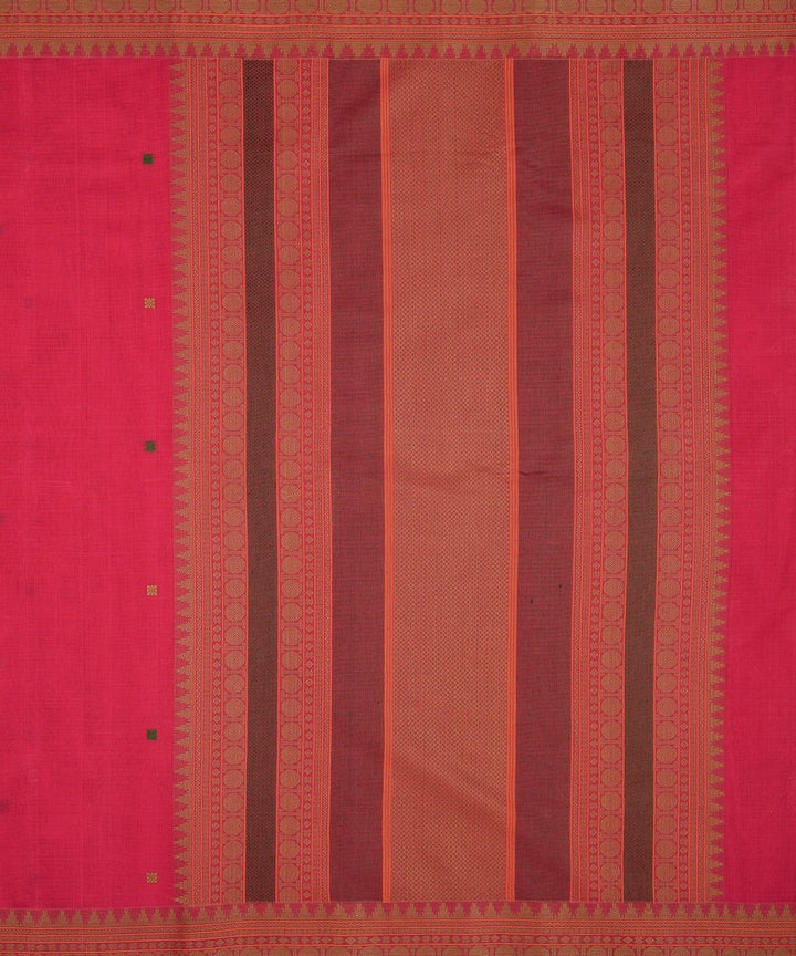 Pink butta handwoven kanchi cotton saree
