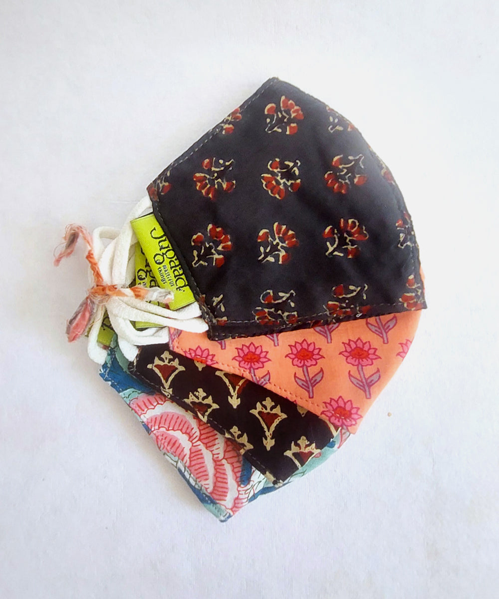 Cotton multicolour mask set of 4
