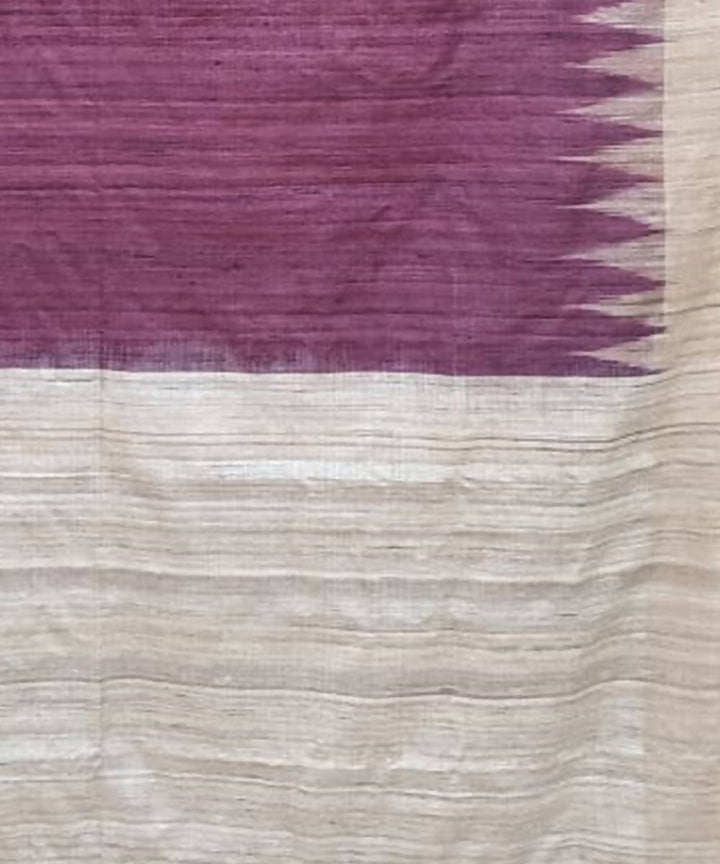 Purple beige handwoven gopalpur tussar silk saree