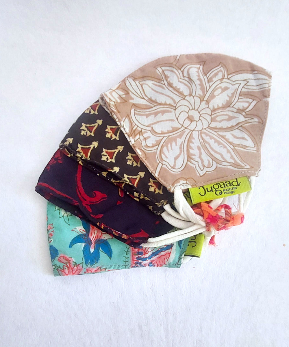Set of 4 multi color cotton masks