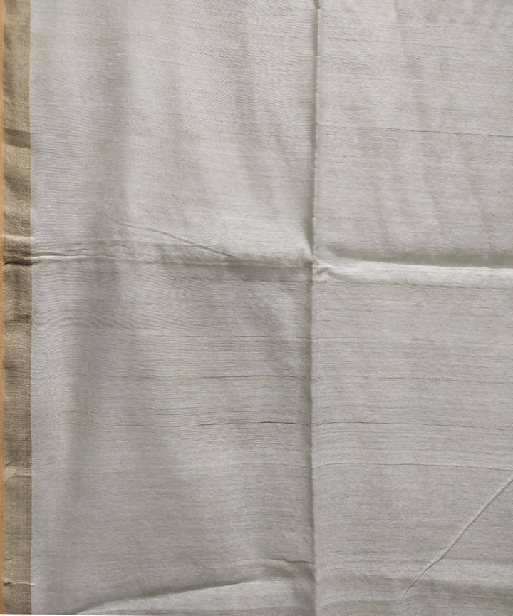 Beige handwoven jamdani resham silk saree
