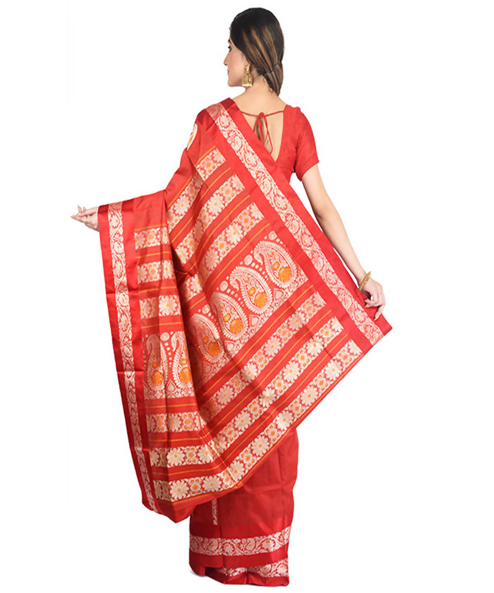 Red handloom garad silk saree