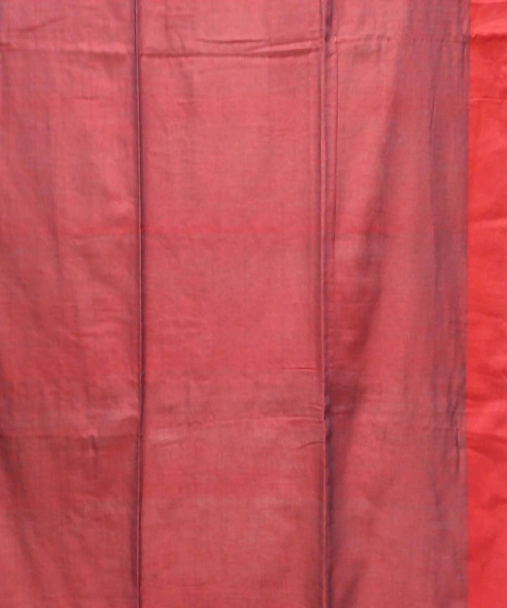 Bengal handspun handwoven cotton black and orange saree