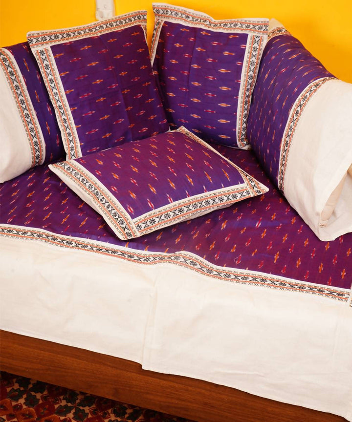 Purple Handloom Pochampally Diwan Set