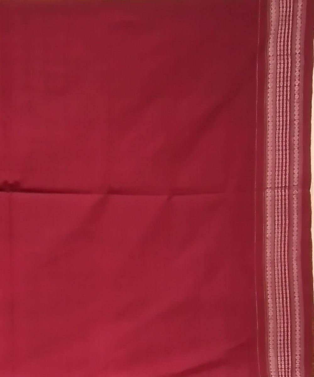 Multicolour red handwoven cotton sambalpuri saree