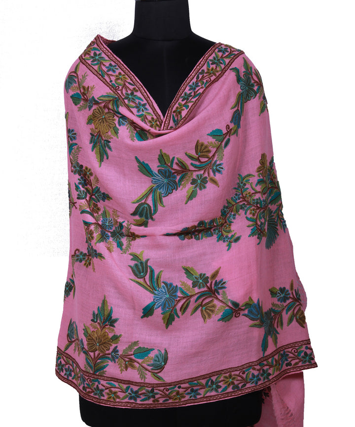 Light Pink Handwoven Woolen Shawl