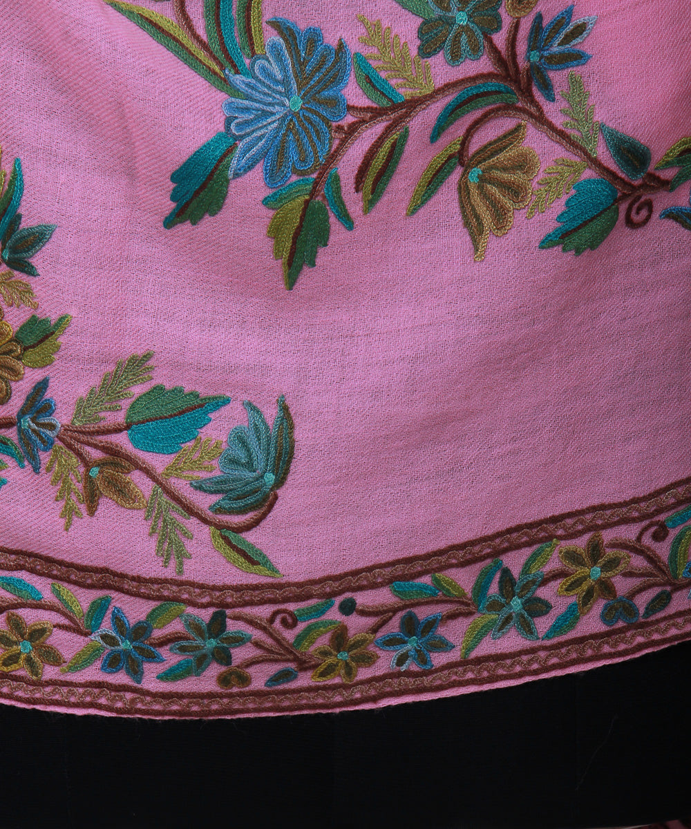 Light Pink Handwoven Woolen Shawl