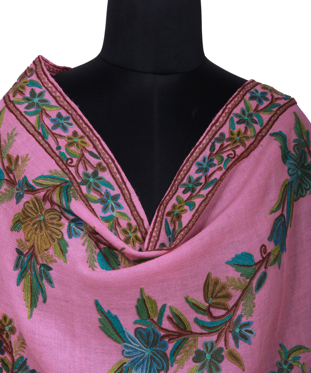 Light Pink Handwoven Woolen Shawl