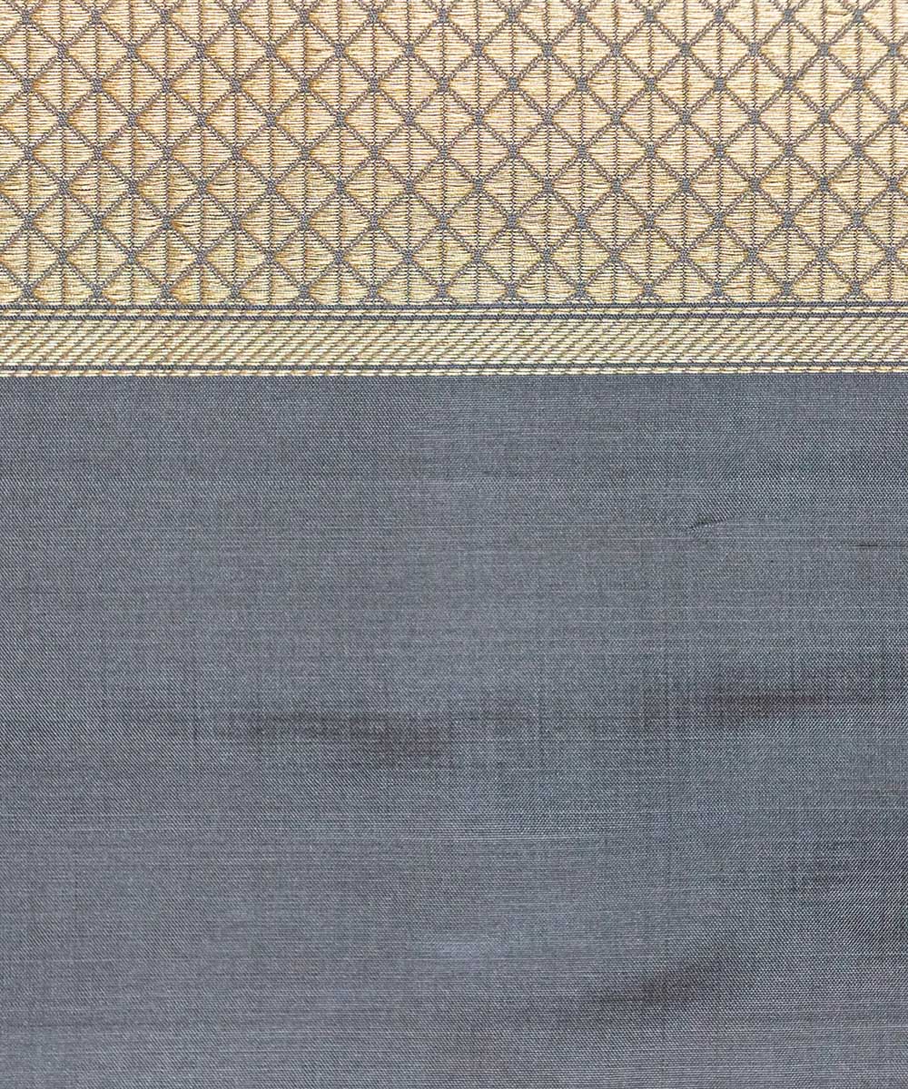 Cream silk handwoven banarasi saree