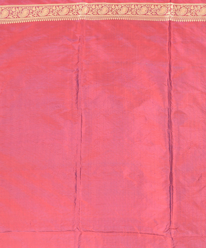 Maroon double shade silk handloom banarasi saree
