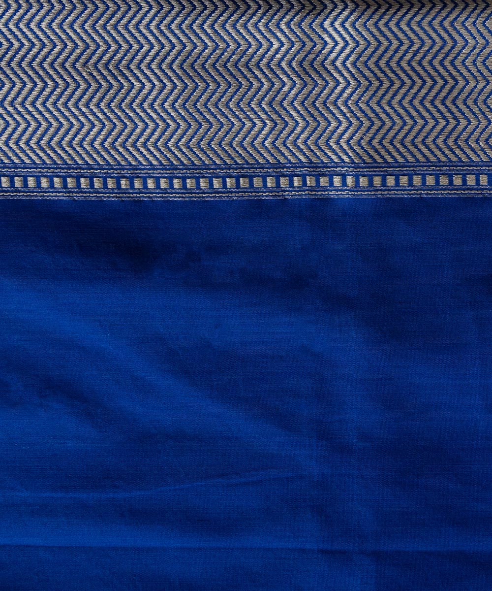 Navy blue silk handloom banarasi saree
