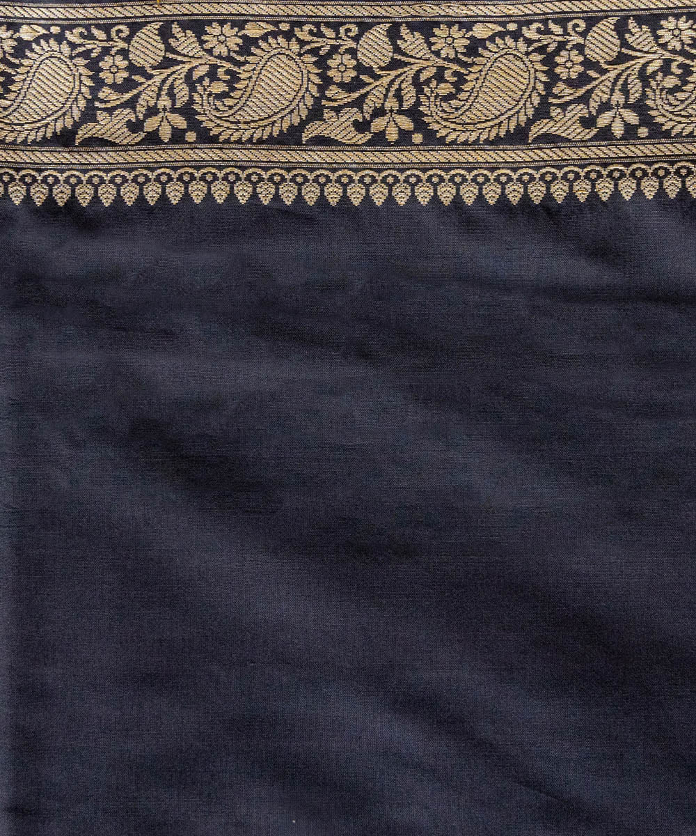 Black silk handwoven banarasi saree
