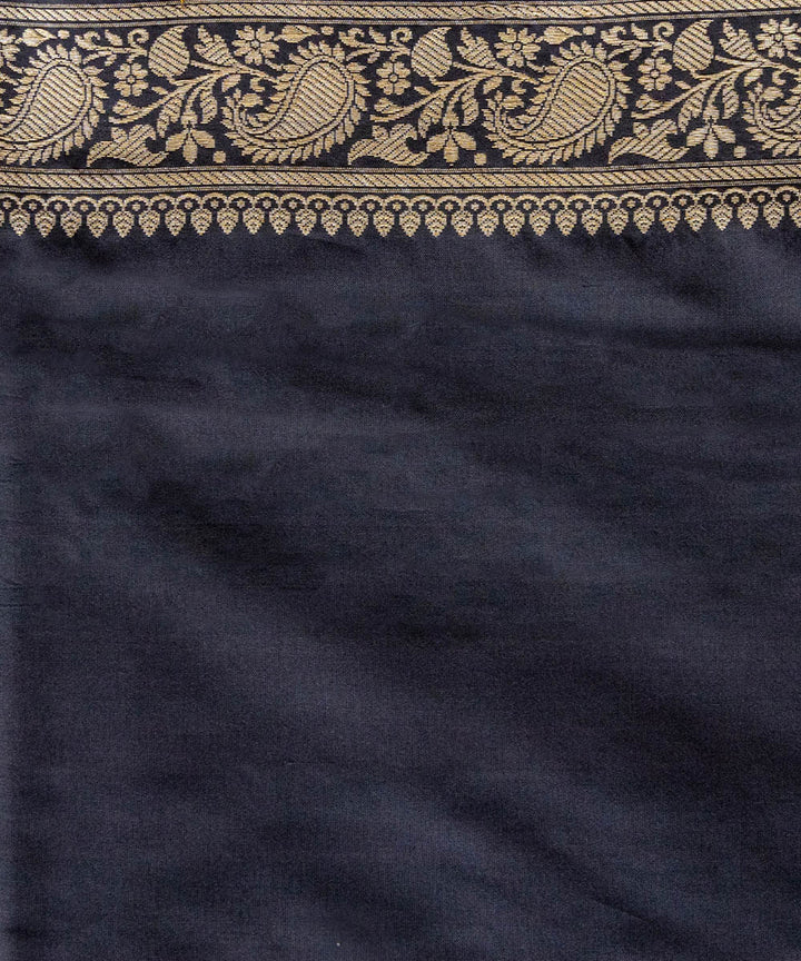Black silk handwoven banarasi saree