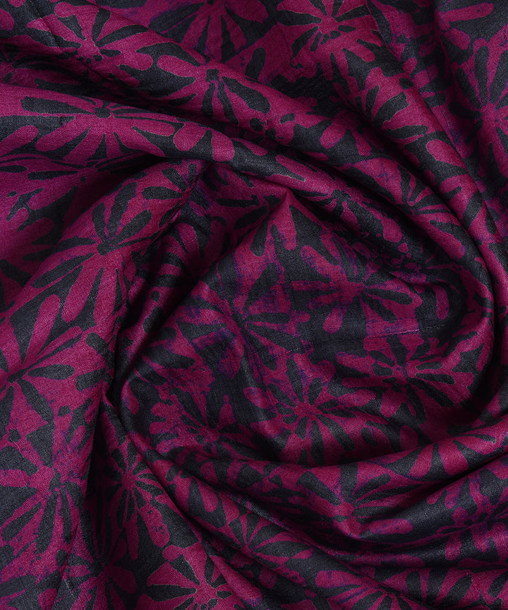 Pink blue handwoven tussar silk kurta material
