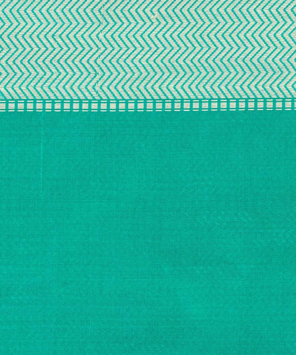 Turquoise silk handloom banarasi saree