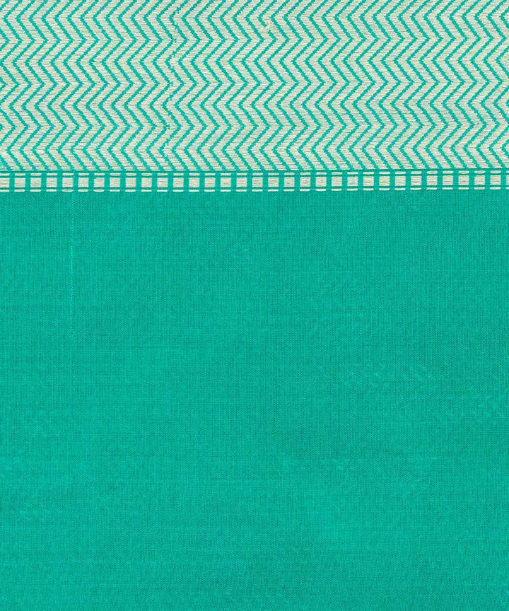 Turquoise silk handloom banarasi saree