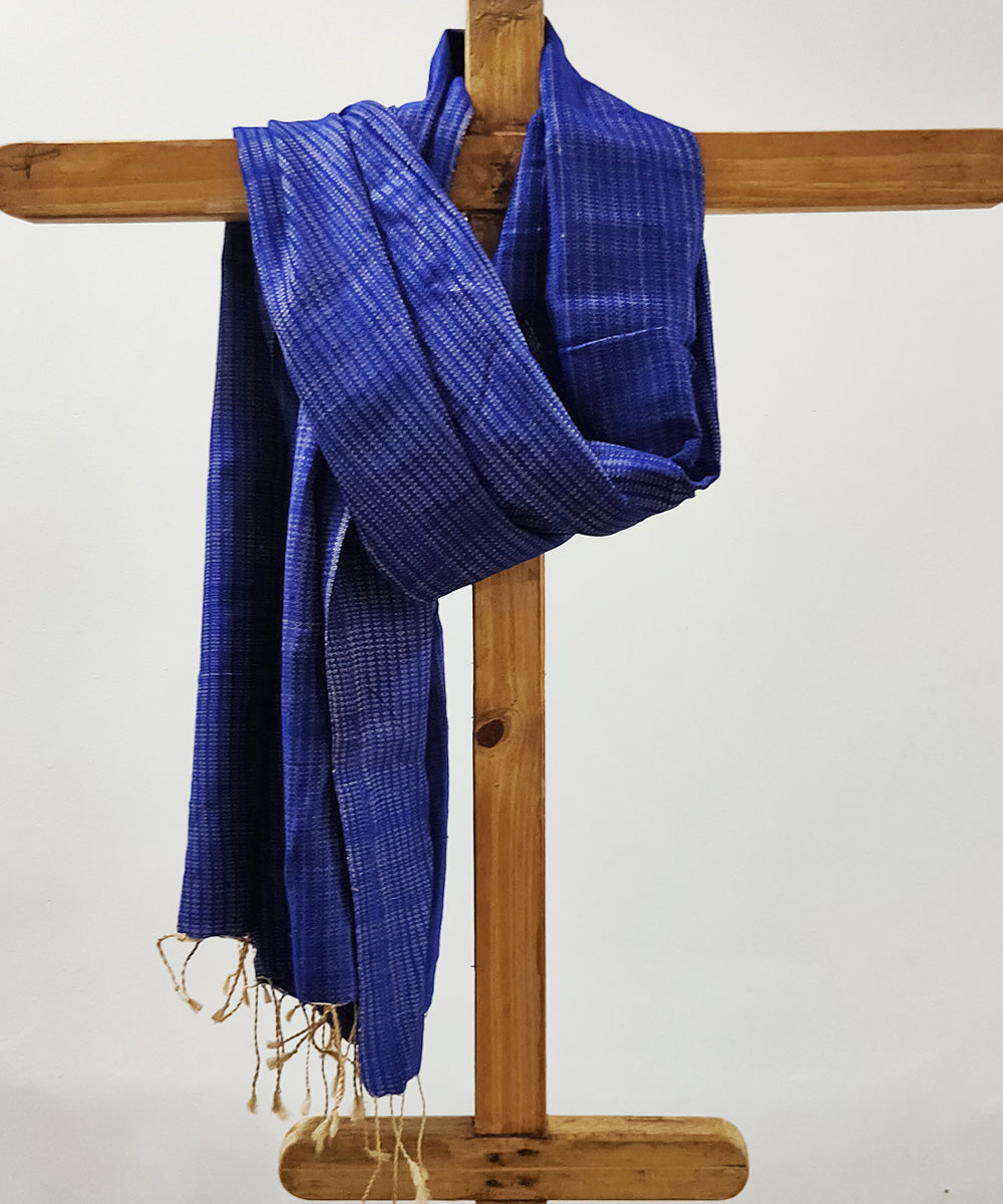 Indigo handloom eri silk assam stole