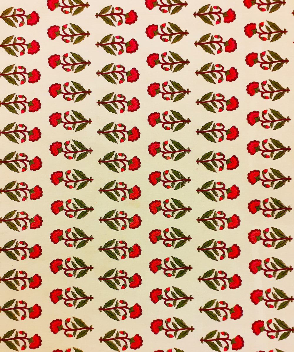 Multi colour handblock print cotton table cover with 6 napkins
