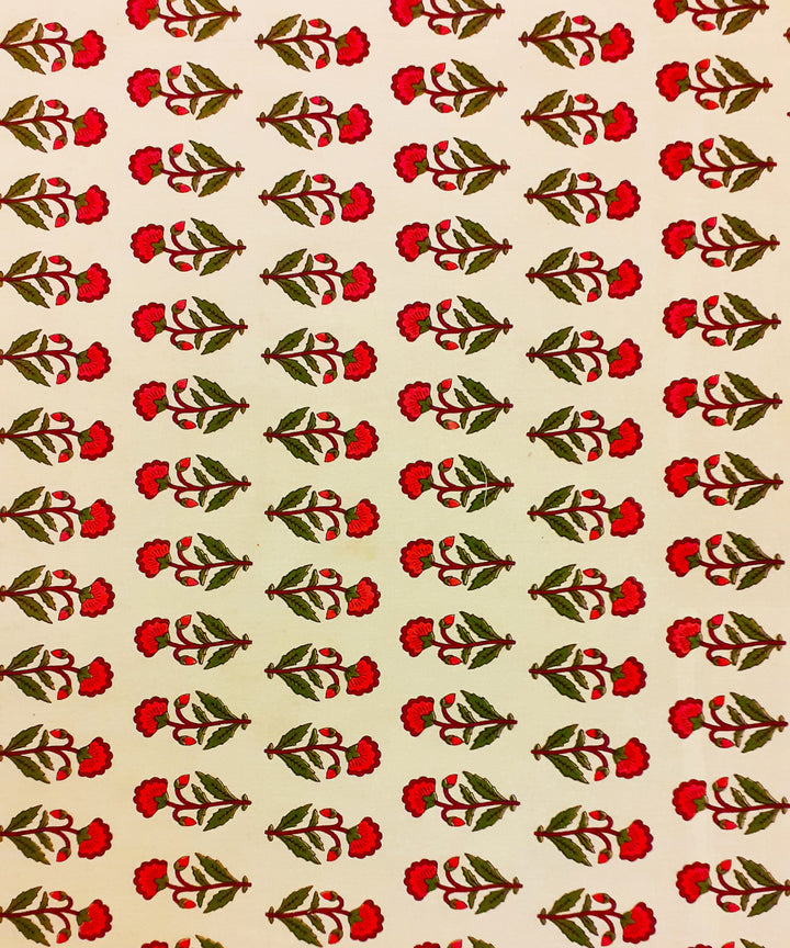 Multi colour handblock print cotton table cover with 6 napkins