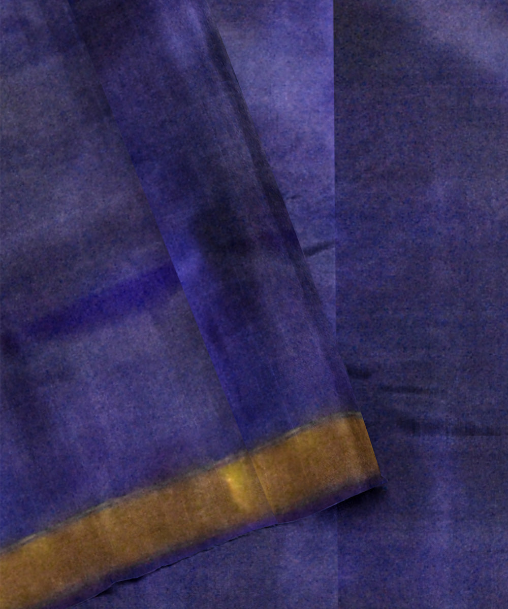 Navy blue handloom silk patola saree