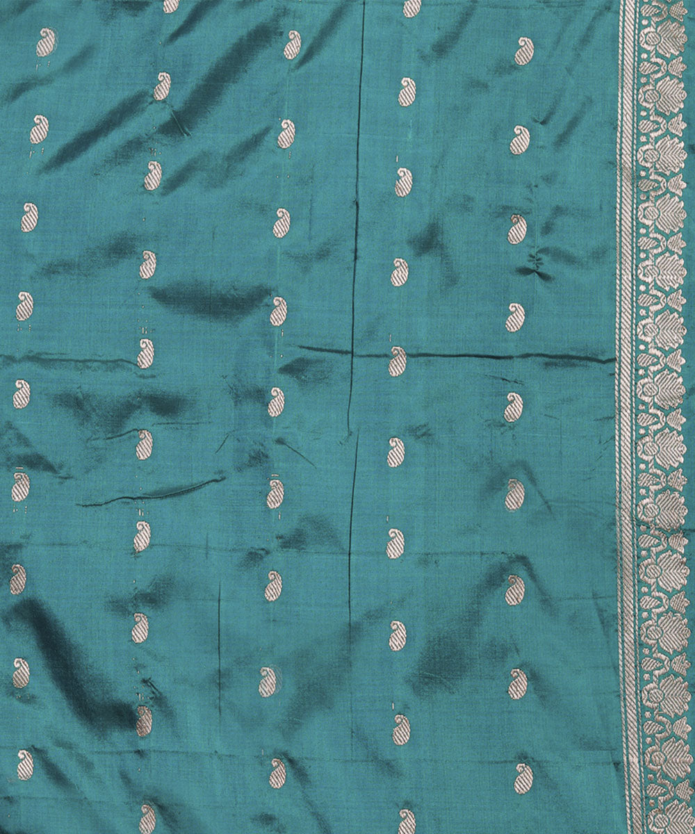 Pink and green silk handloom banarasi saree