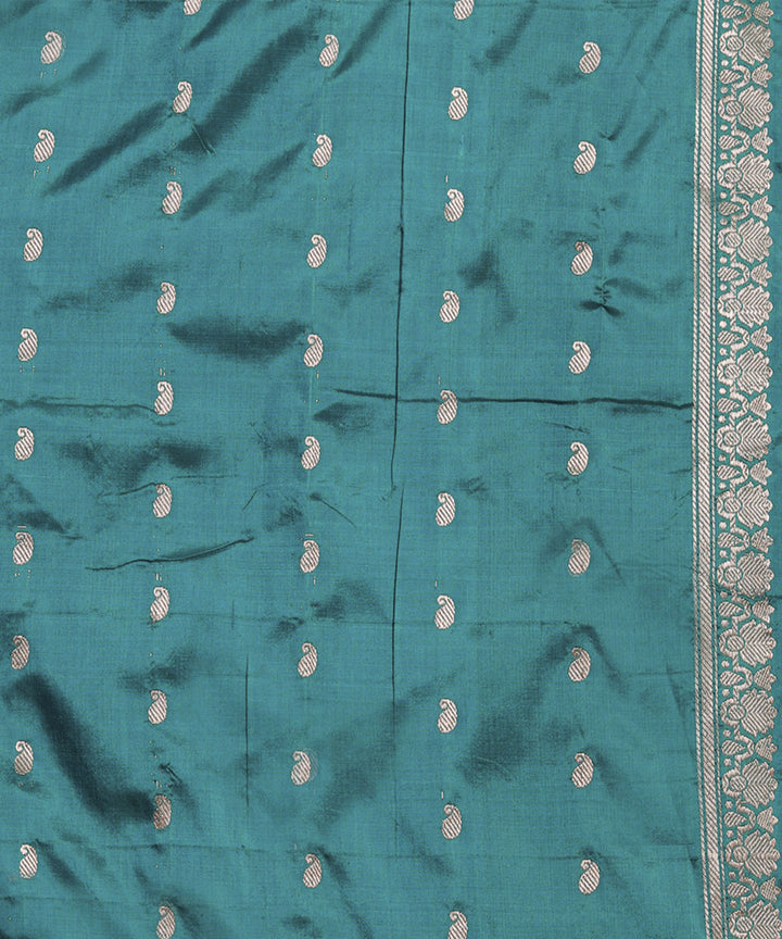 Pink and green silk handloom banarasi saree