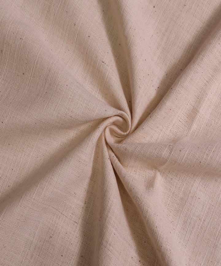 White handspun handwoven cotton fabric