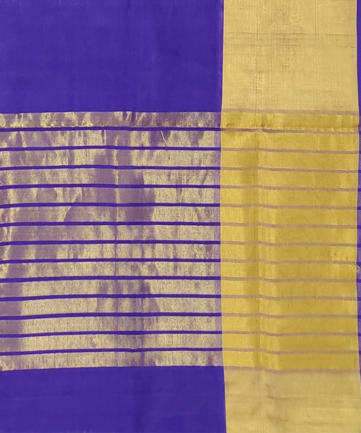 Blue Purple Handwoven Cotton Venkatagiri Saree