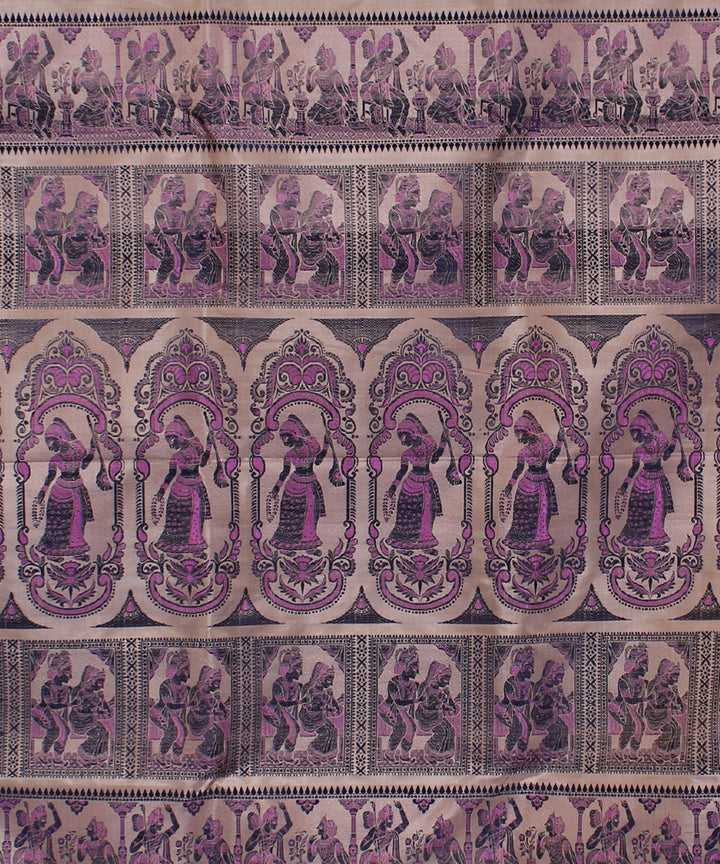 Sandalwood brown handwoven silk baluchari saree